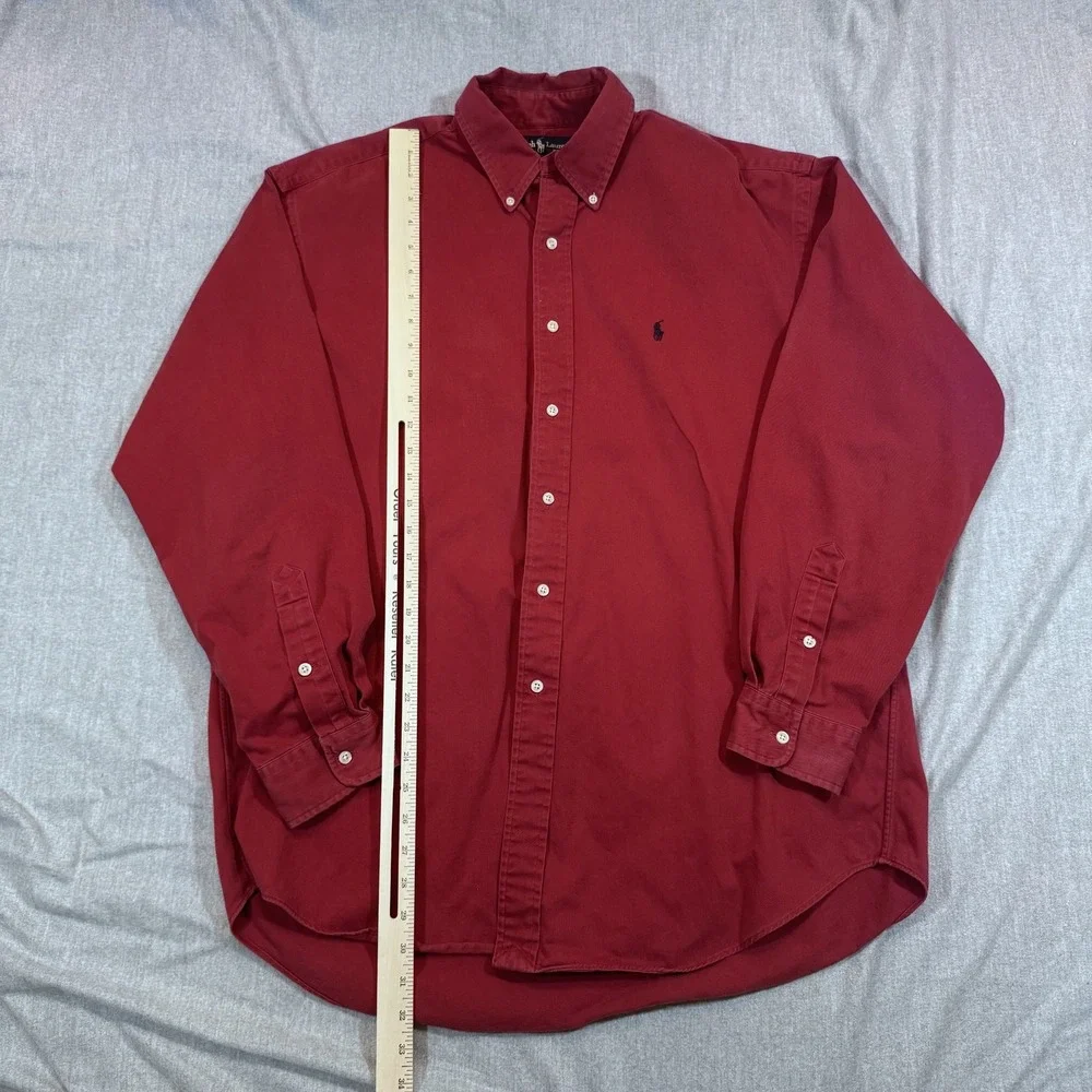 Ralph Lauren Shirt Mens Large Blaire Button Down Collared Polo Long Sleeve - Picture 4 of 10